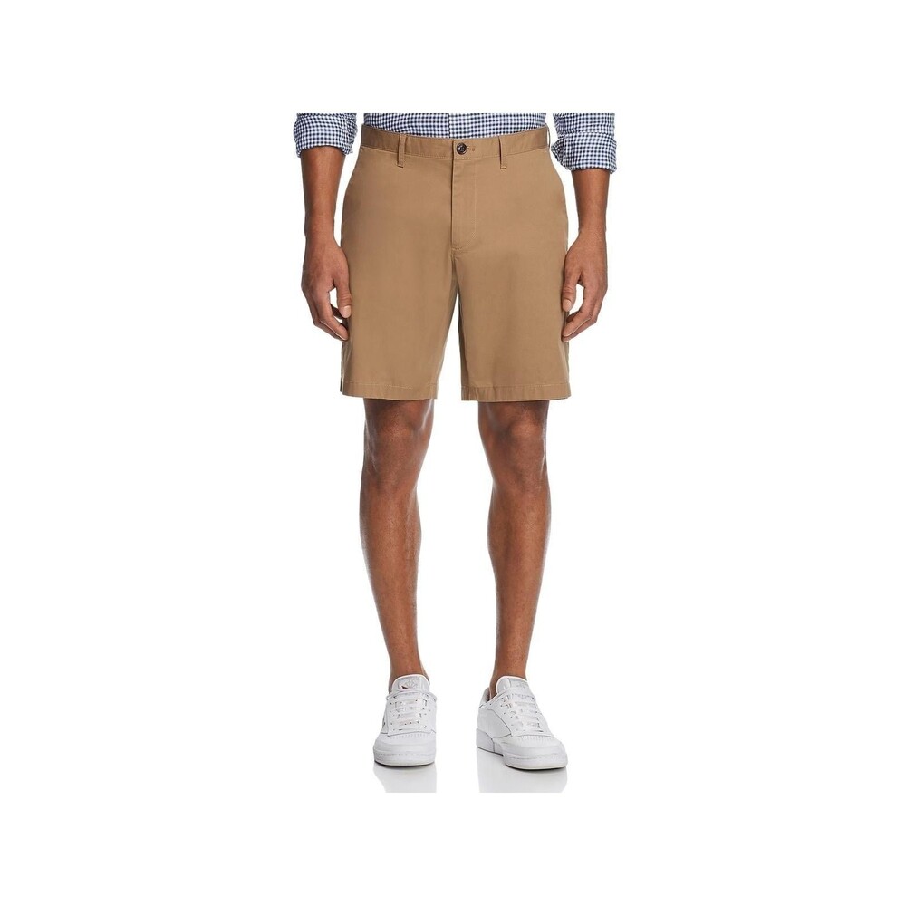 Michael Kors Men's Slim Fit Stretch 9" Flat Front Shorts Khaki Waist 38